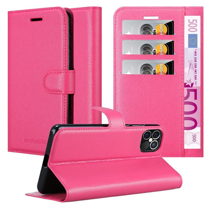 Cadorabo Hülle kompatibel mit Apple iPhone 12 / 12 PRO Schutzhülle mit Magnetverschluss, Standfunktion und Kartenfach