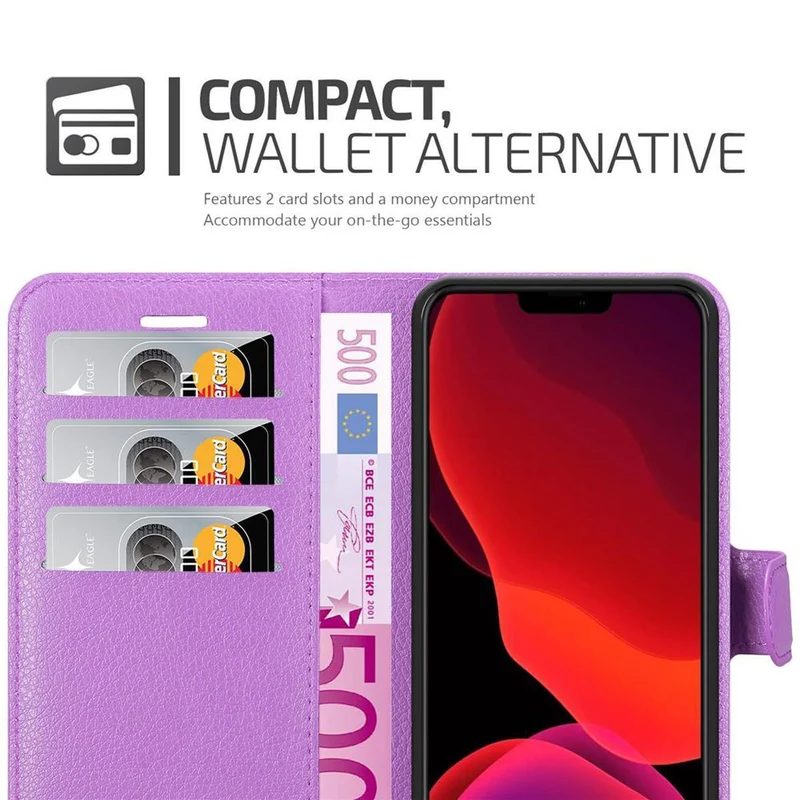 Cadorabo Hülle kompatibel mit Apple iPhone 12 / 12 PRO Schutzhülle mit Magnetverschluss, Standfunktion und Kartenfach