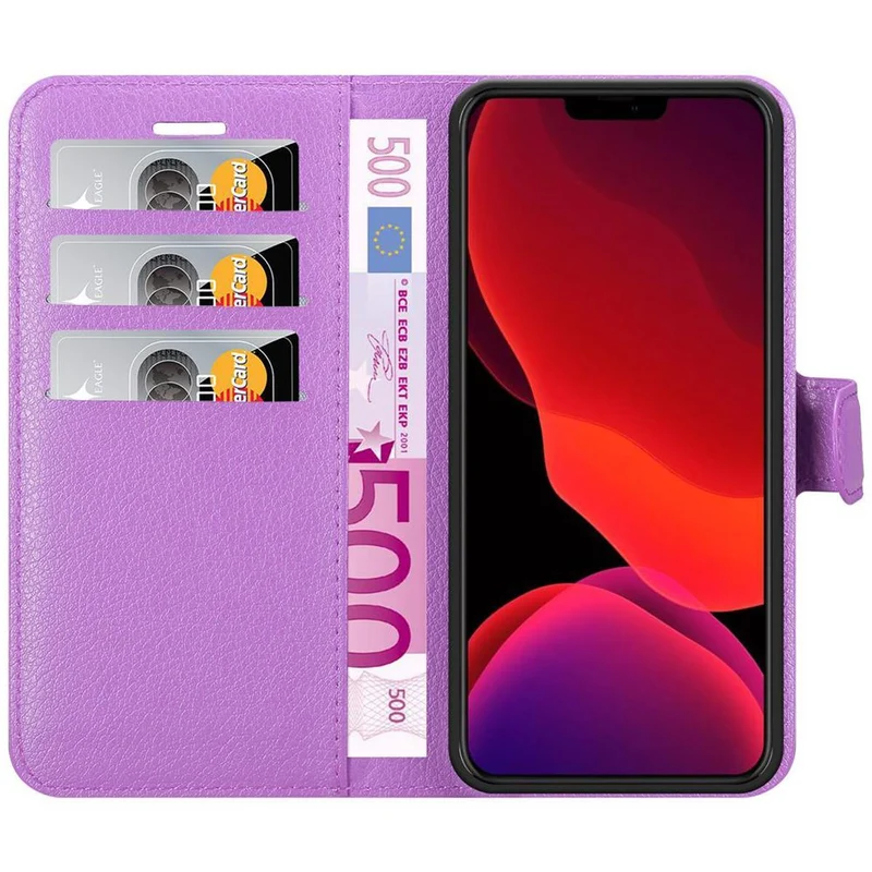 Cadorabo Hülle kompatibel mit Apple iPhone 12 / 12 PRO Schutzhülle mit Magnetverschluss, Standfunktion und Kartenfach