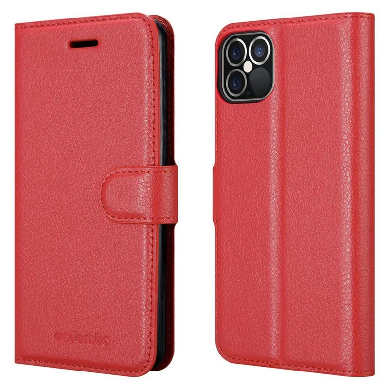 Cadorabo Hülle kompatibel mit Apple iPhone 12 / 12 PRO Schutzhülle mit Magnetverschluss, Standfunktion und Kartenfach