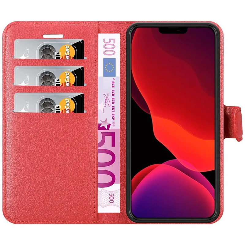 Cadorabo Hülle kompatibel mit Apple iPhone 12 / 12 PRO Schutzhülle mit Magnetverschluss, Standfunktion und Kartenfach