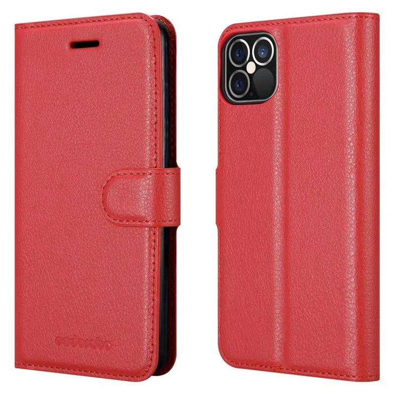 Cadorabo Hülle kompatibel mit Apple iPhone 12 / 12 PRO Schutzhülle mit Magnetverschluss, Standfunktion und Kartenfach