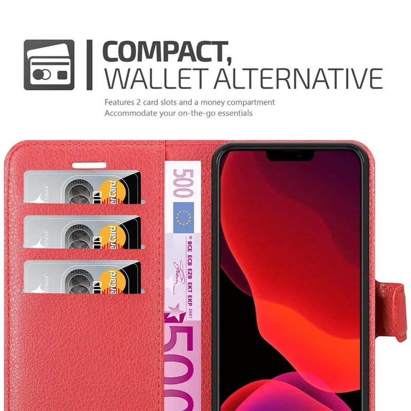 Cadorabo Hülle kompatibel mit Apple iPhone 12 / 12 PRO Schutzhülle mit Magnetverschluss, Standfunktion und Kartenfach