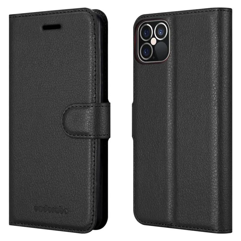 Cadorabo Hülle kompatibel mit Apple iPhone 12 / 12 PRO Schutzhülle mit Magnetverschluss, Standfunktion und Kartenfach