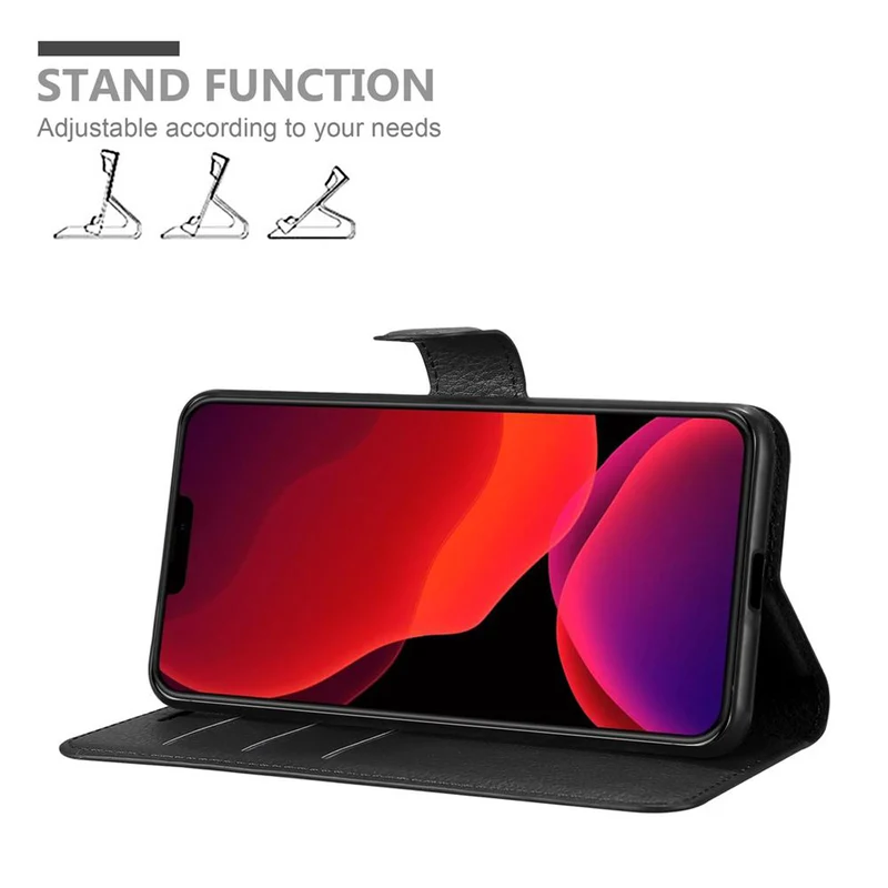 Cadorabo Hülle kompatibel mit Apple iPhone 12 / 12 PRO Schutzhülle mit Magnetverschluss, Standfunktion und Kartenfach