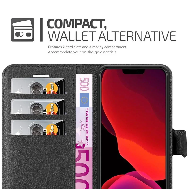 Cadorabo Hülle kompatibel mit Apple iPhone 12 / 12 PRO Schutzhülle mit Magnetverschluss, Standfunktion und Kartenfach