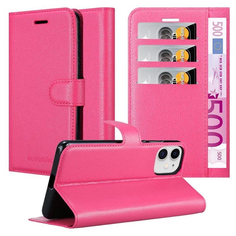 Cadorabo Hülle kompatibel mit Apple iPhone 12 MINI Schutzhülle mit Magnetverschluss, Standfunktion und Kartenfach