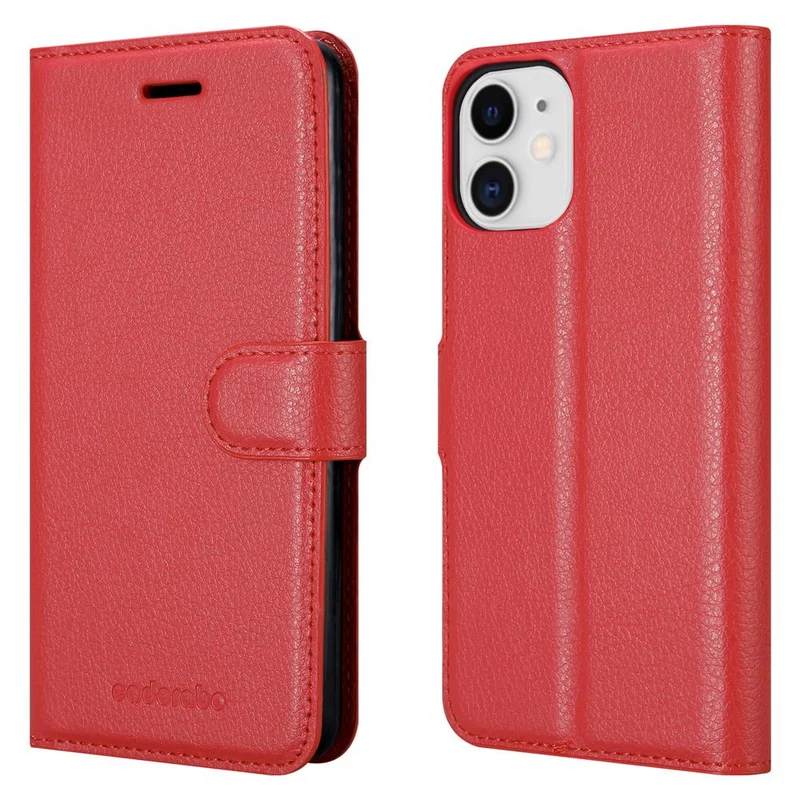 Cadorabo Hülle kompatibel mit Apple iPhone 12 MINI Schutzhülle mit Magnetverschluss, Standfunktion und Kartenfach