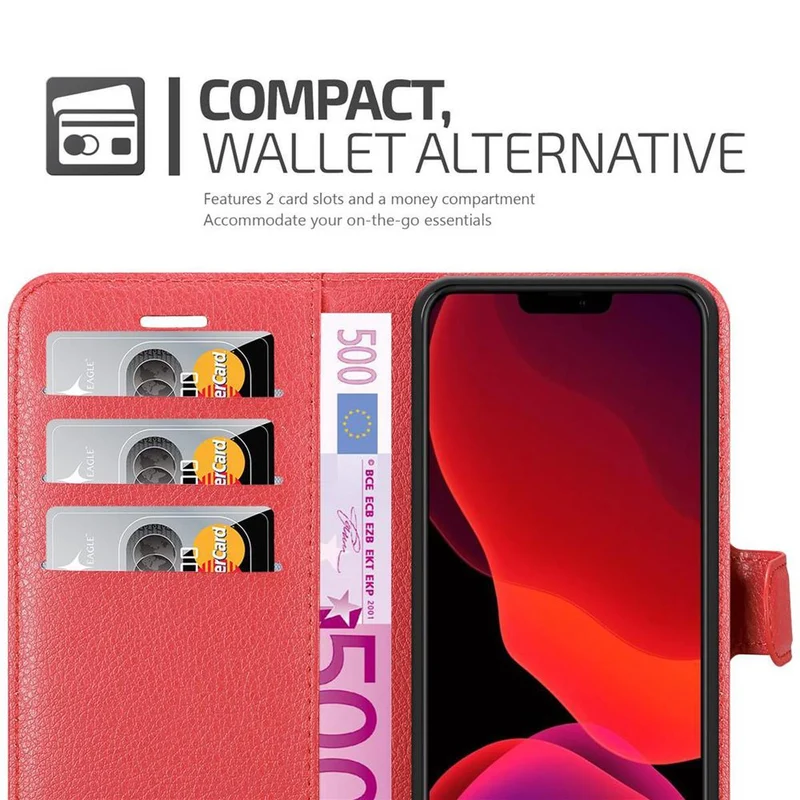 Cadorabo Hülle kompatibel mit Apple iPhone 12 MINI Schutzhülle mit Magnetverschluss, Standfunktion und Kartenfach