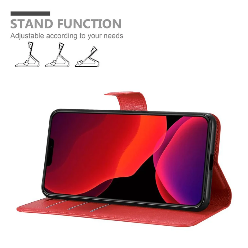 Cadorabo Hülle kompatibel mit Apple iPhone 12 MINI Schutzhülle mit Magnetverschluss, Standfunktion und Kartenfach