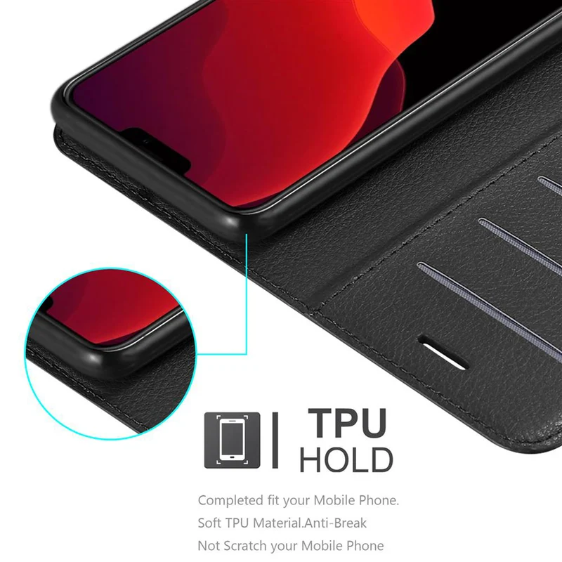 Cadorabo Hülle kompatibel mit Apple iPhone 12 MINI Schutzhülle mit Magnetverschluss, Standfunktion und Kartenfach