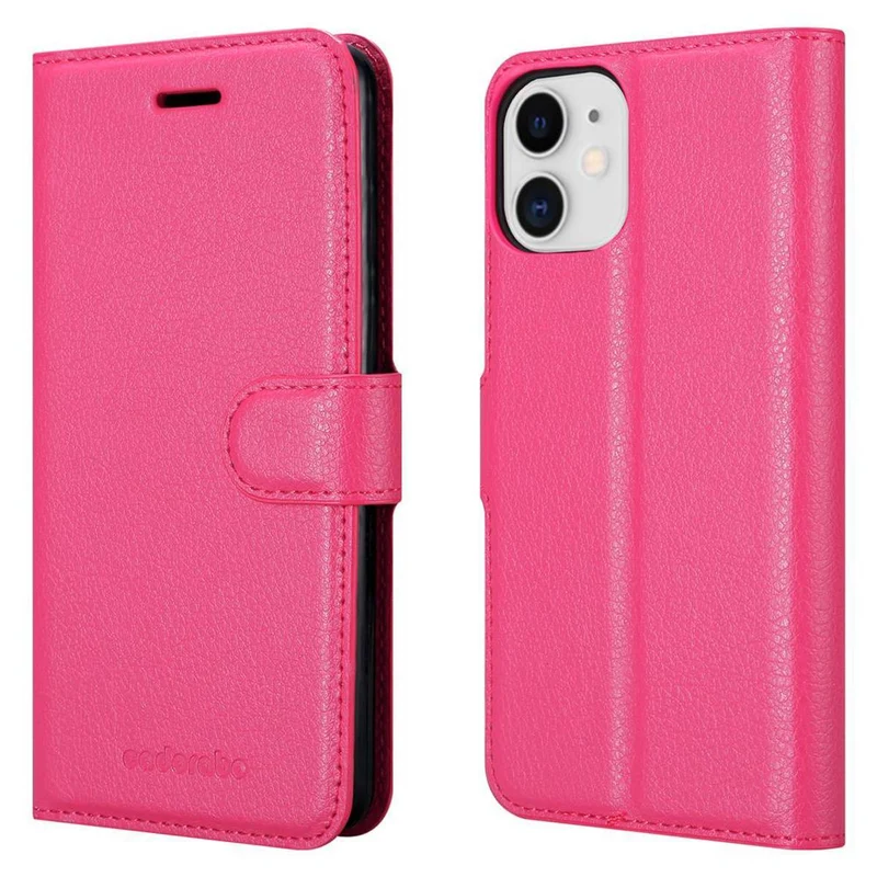 Cadorabo Hülle kompatibel mit Apple iPhone 12 MINI Schutzhülle mit Magnetverschluss, Standfunktion und Kartenfach
