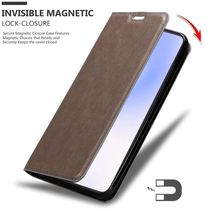 Cadorabo Hülle kompatibel mit Google PIXEL 5 XL Schutzhülle mit Magnetverschluss, Standfunktion und Kartenfach