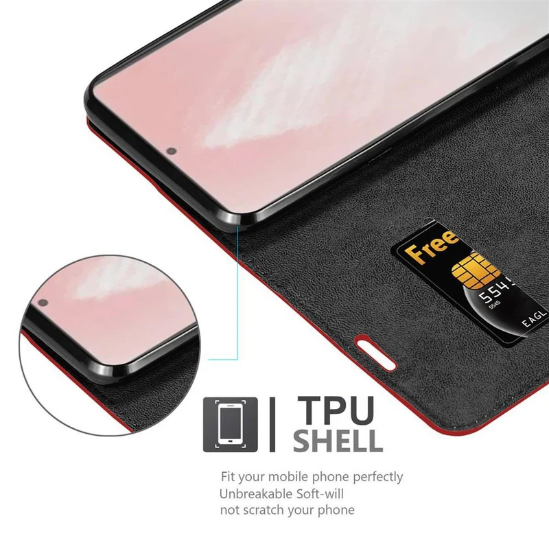 Cadorabo Hülle kompatibel mit Samsung Galaxy NOTE 20 PLUS Schutzhülle mit Magnetverschluss, Standfunktion und Kartenfach