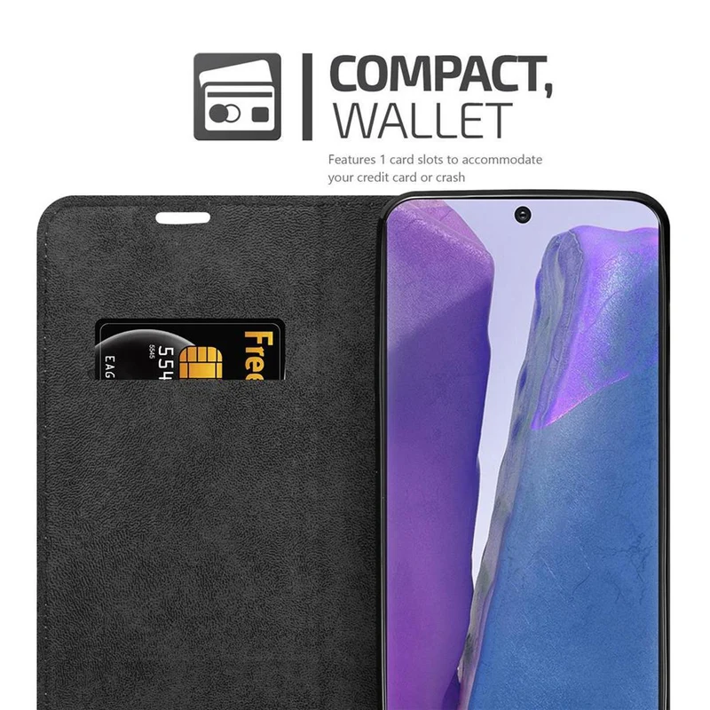 Cadorabo Hülle kompatibel mit Samsung Galaxy NOTE 20 Schutzhülle mit Magnetverschluss, Standfunktion und Kartenfach