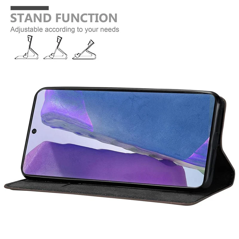 Cadorabo Hülle kompatibel mit Samsung Galaxy NOTE 20 Schutzhülle mit Magnetverschluss, Standfunktion und Kartenfach