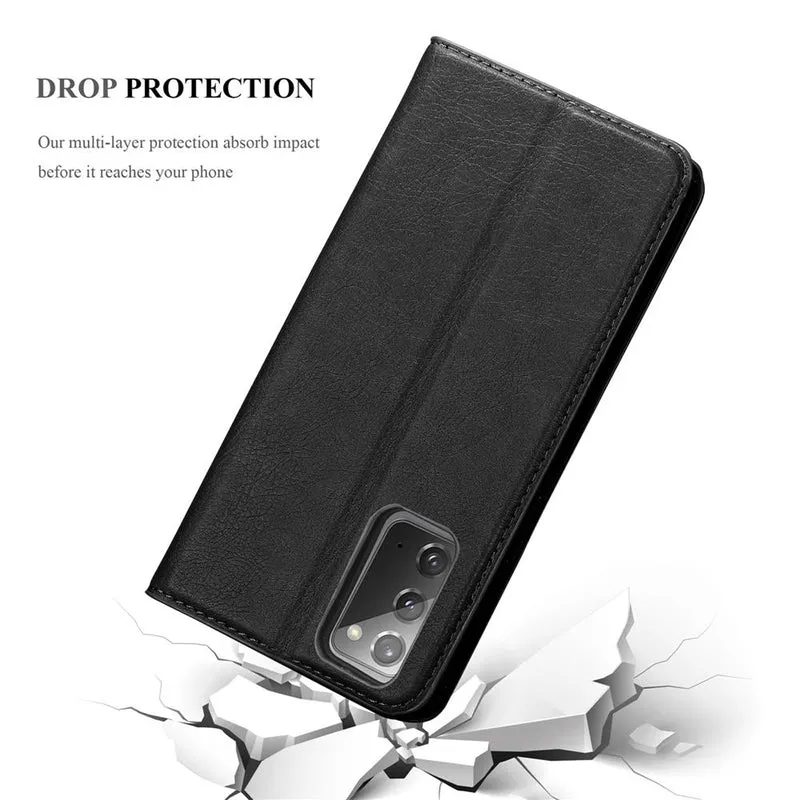 Cadorabo Hülle kompatibel mit Samsung Galaxy NOTE 20 Schutzhülle mit Magnetverschluss, Standfunktion und Kartenfach