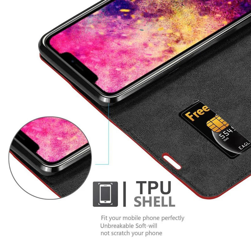 Cadorabo Hülle kompatibel mit Apple iPhone 12 PRO MAX Schutzhülle mit Magnetverschluss, Standfunktion und Kartenfach