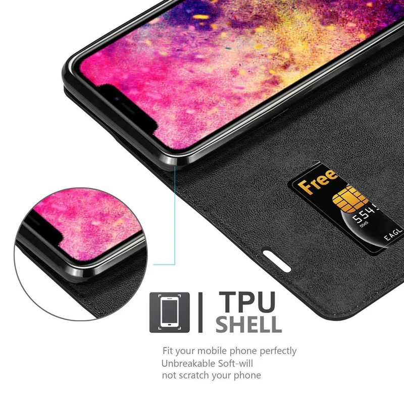 Cadorabo Hülle kompatibel mit Apple iPhone 12 PRO MAX Schutzhülle mit Magnetverschluss, Standfunktion und Kartenfach