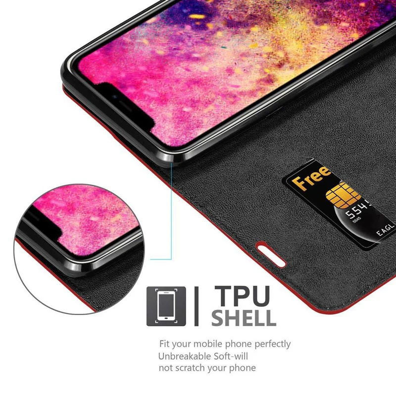 Cadorabo Hülle kompatibel mit Apple iPhone 12 / 12 PRO Schutzhülle mit Magnetverschluss, Standfunktion und Kartenfach