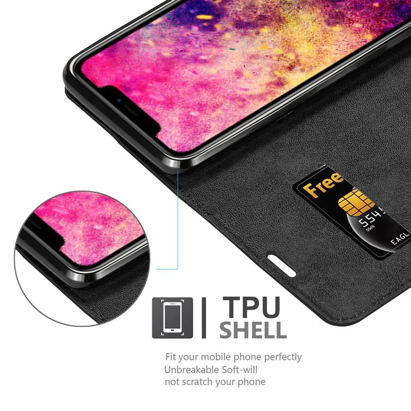 Cadorabo Hülle kompatibel mit Apple iPhone 12 / 12 PRO Schutzhülle mit Magnetverschluss, Standfunktion und Kartenfach