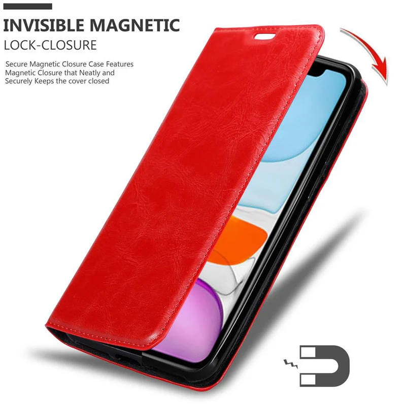 Cadorabo Hülle kompatibel mit Apple iPhone 12 MINI Schutzhülle mit Magnetverschluss, Standfunktion und Kartenfach