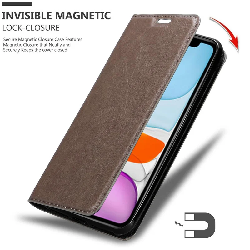 Cadorabo Hülle kompatibel mit Apple iPhone 12 MINI Schutzhülle mit Magnetverschluss, Standfunktion und Kartenfach