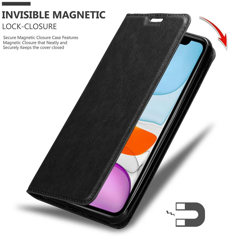 Cadorabo Hülle kompatibel mit Apple iPhone 12 MINI Schutzhülle mit Magnetverschluss, Standfunktion und Kartenfach