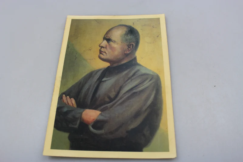 Farbpostkarte mit Darstellung des Duce Benito Mussolini