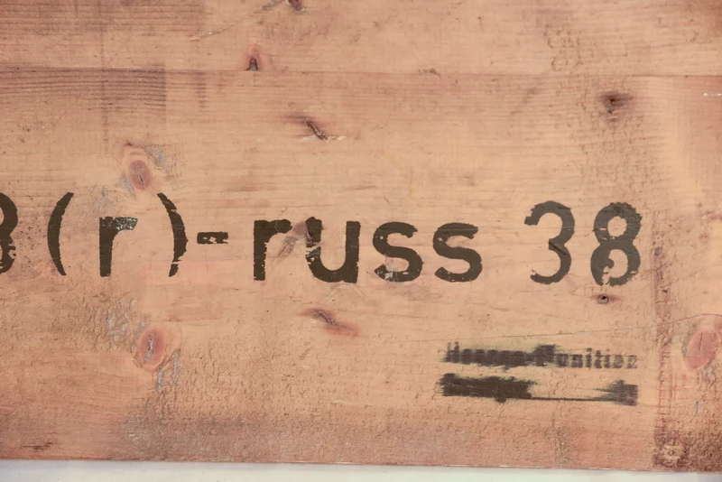 Deckel Holzkiste Mörsergranaten Beute russischer Krieg WW2