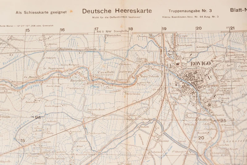 Deutsche Hereeskarte Rovigo und Provinz 1944