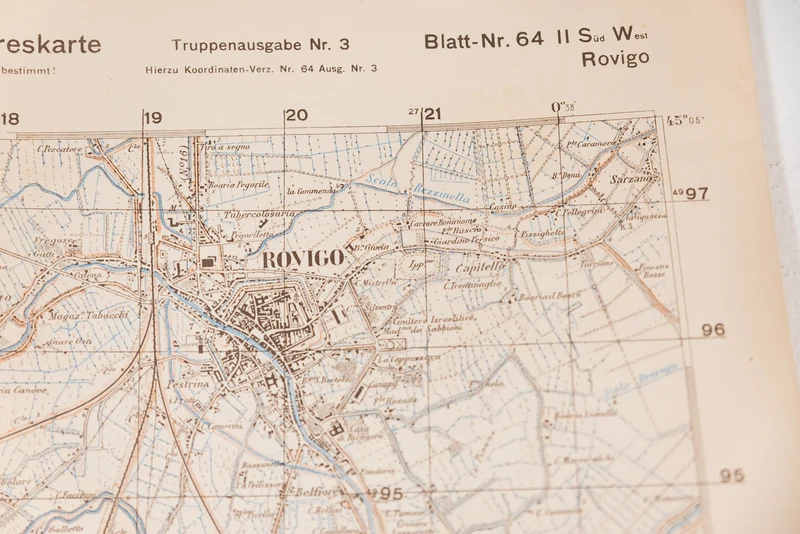 Deutsche Hereeskarte Rovigo und Provinz 1944