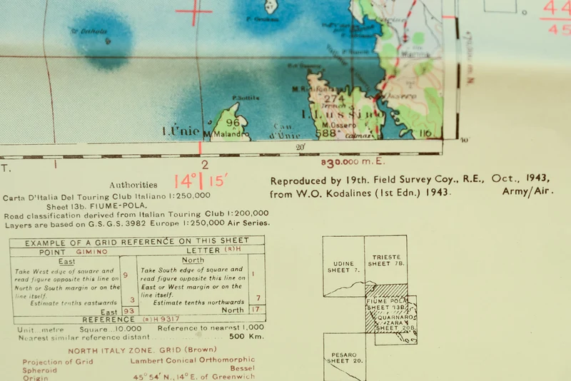 Militärische topografische Karte der US-Armee von 1943