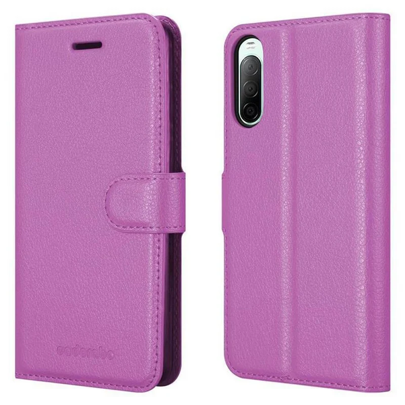 Cadorabo Hülle kompatibel mit Sony Xperia 10 II Schutzhülle mit Magnetverschluss, Standfunktion und Kartenfach