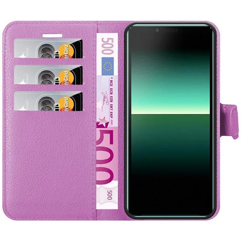 Cadorabo Hülle kompatibel mit Sony Xperia 10 II Schutzhülle mit Magnetverschluss, Standfunktion und Kartenfach
