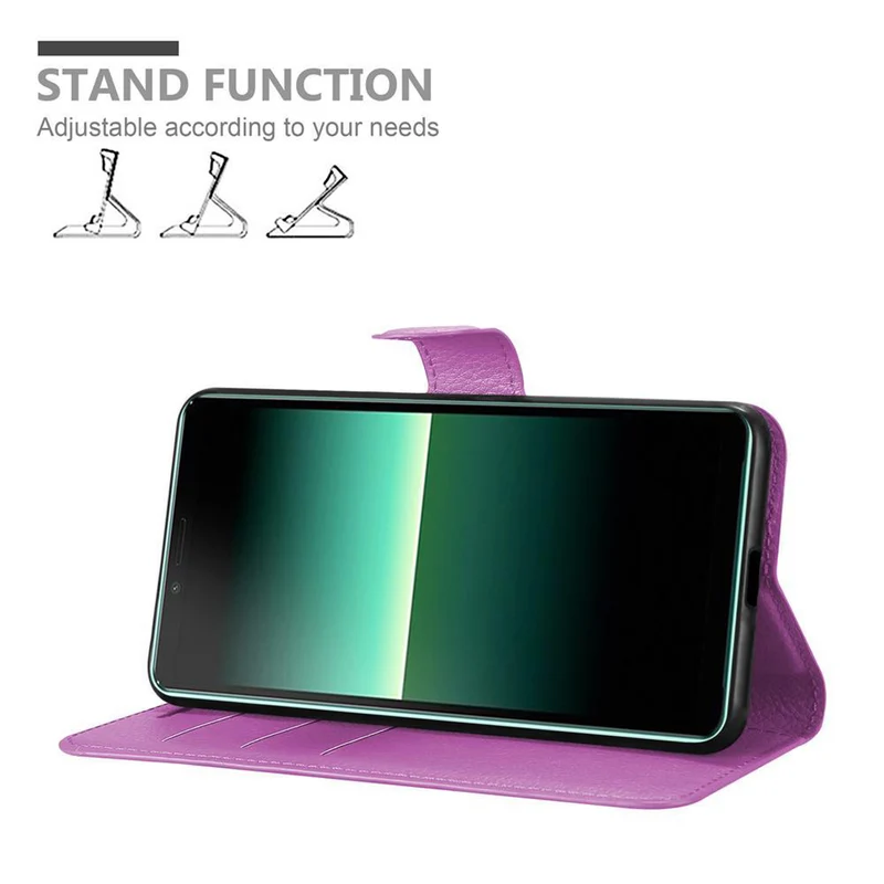 Cadorabo Hülle kompatibel mit Sony Xperia 10 II Schutzhülle mit Magnetverschluss, Standfunktion und Kartenfach
