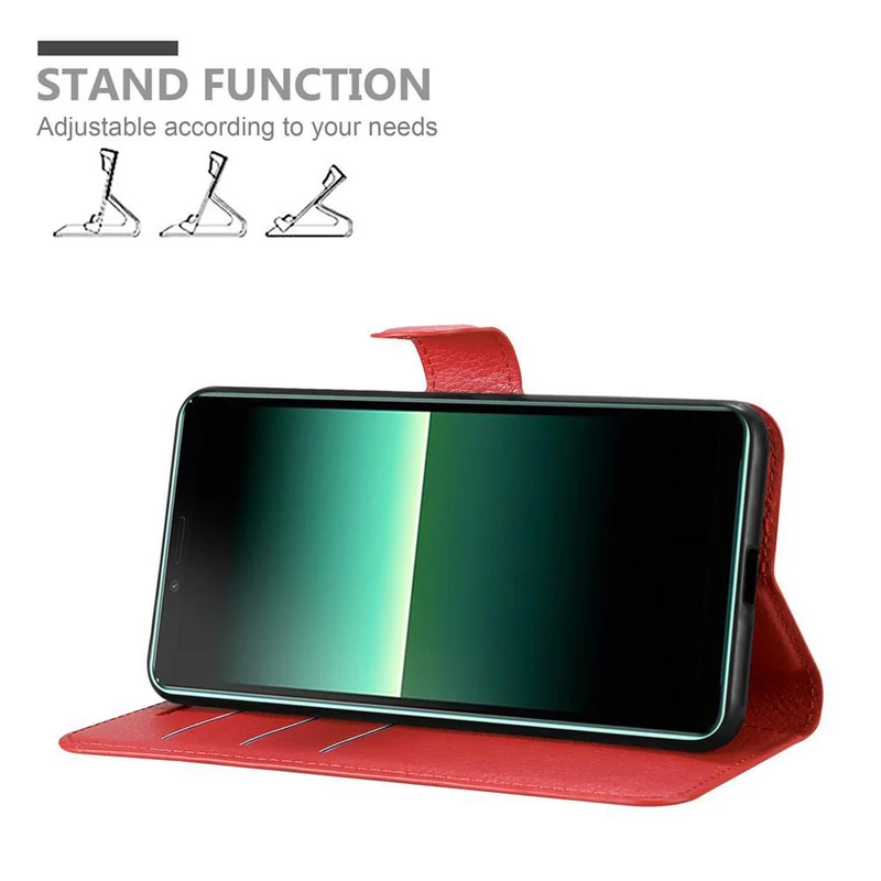 Cadorabo Hülle kompatibel mit Sony Xperia 10 II Schutzhülle mit Magnetverschluss, Standfunktion und Kartenfach