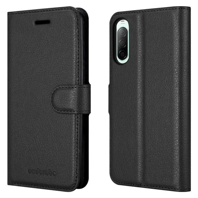 Cadorabo Hülle kompatibel mit Sony Xperia 10 II Schutzhülle mit Magnetverschluss, Standfunktion und Kartenfach