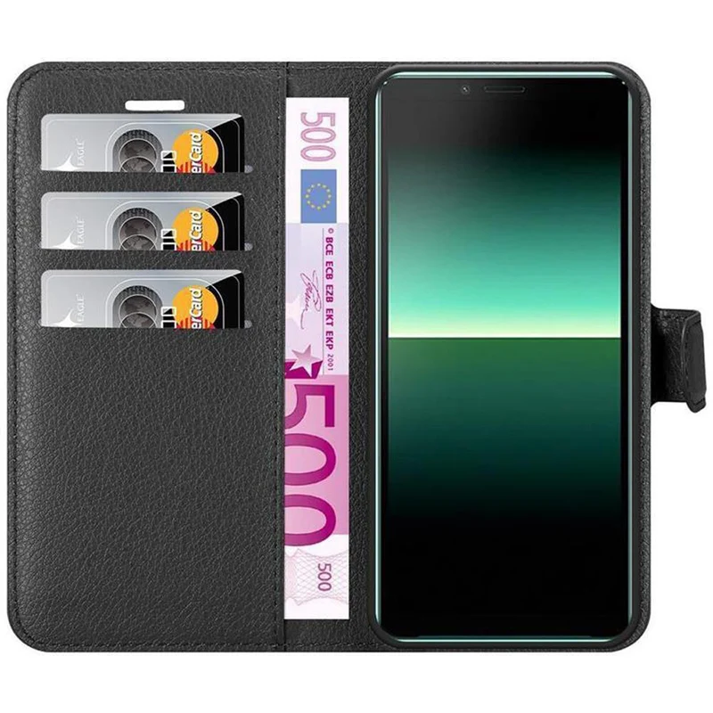 Cadorabo Hülle kompatibel mit Sony Xperia 10 II Schutzhülle mit Magnetverschluss, Standfunktion und Kartenfach