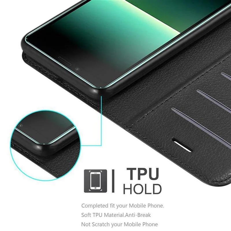 Cadorabo Hülle kompatibel mit Sony Xperia 10 II Schutzhülle mit Magnetverschluss, Standfunktion und Kartenfach