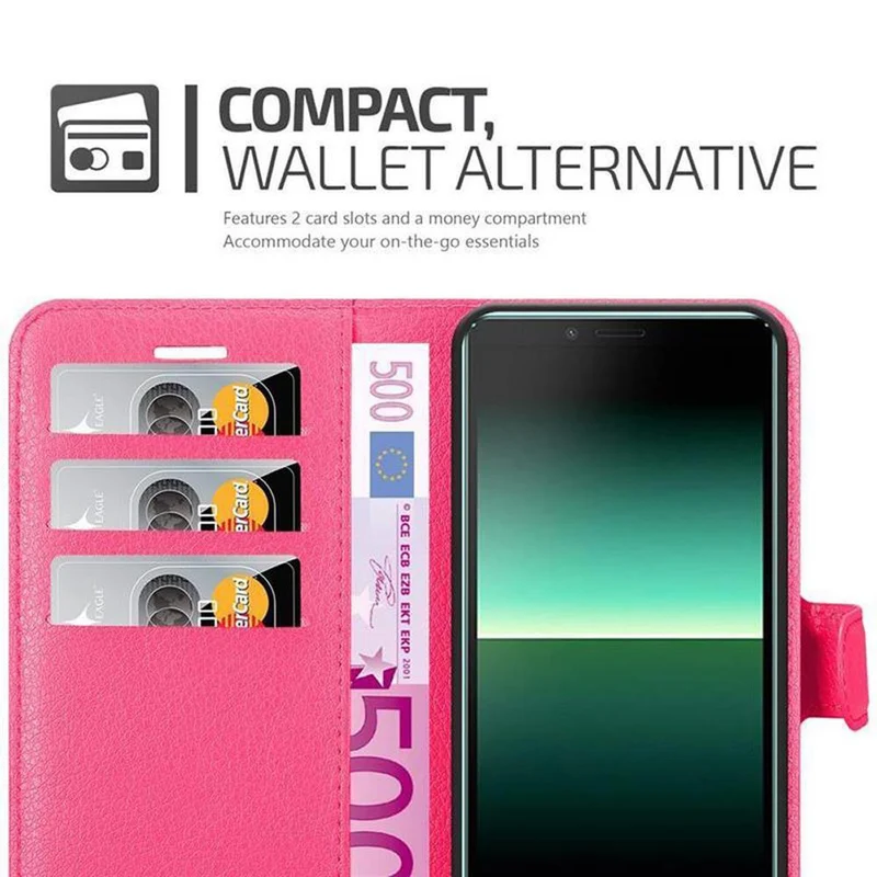 Cadorabo Hülle kompatibel mit Sony Xperia 10 II Schutzhülle mit Magnetverschluss, Standfunktion und Kartenfach