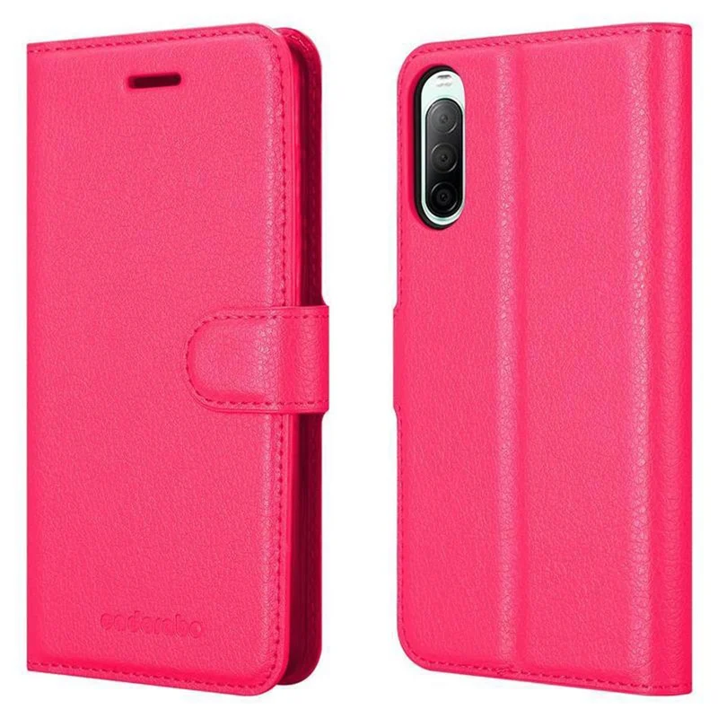 Cadorabo Hülle kompatibel mit Sony Xperia 10 II Schutzhülle mit Magnetverschluss, Standfunktion und Kartenfach