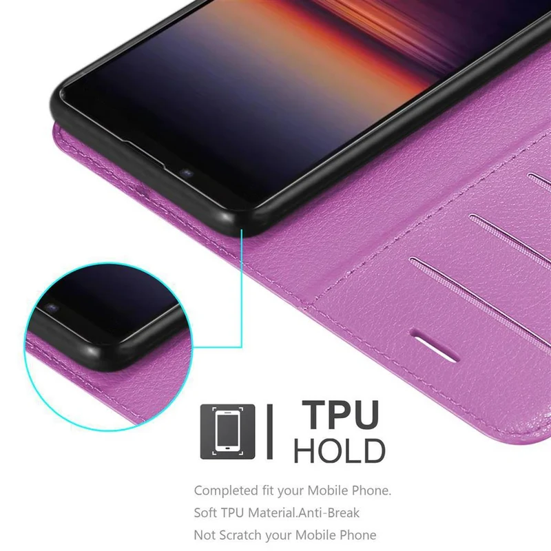 Cadorabo Hülle kompatibel mit Sony Xperia 1 II Schutzhülle mit Magnetverschluss, Standfunktion und Kartenfach