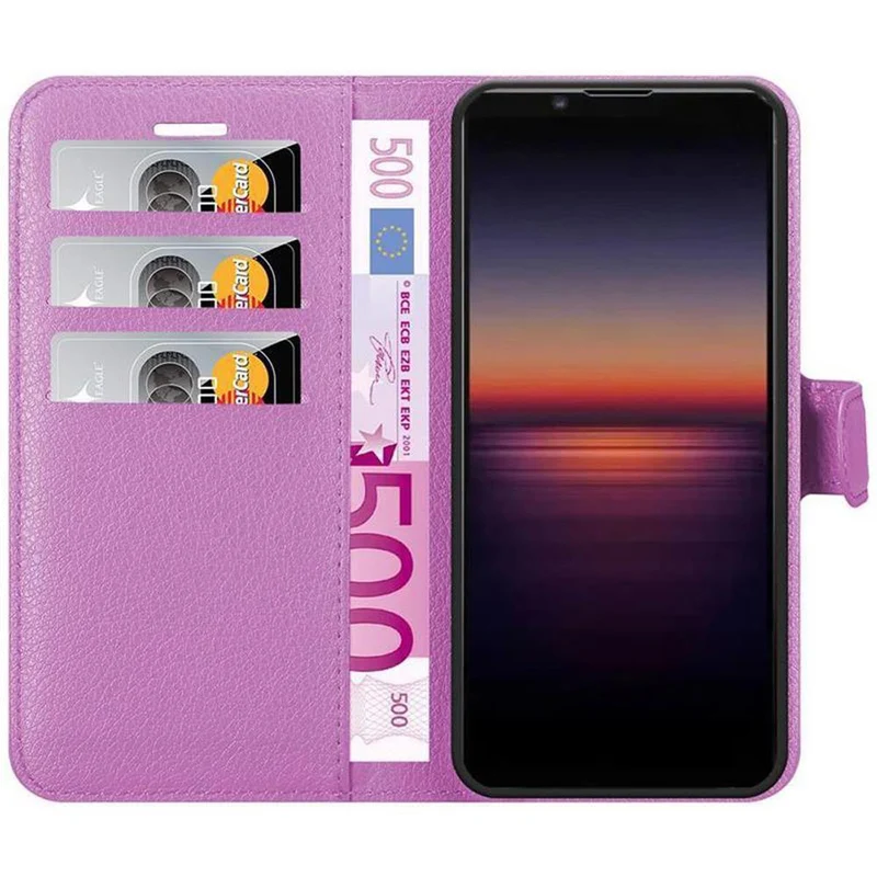 Cadorabo Hülle kompatibel mit Sony Xperia 1 II Schutzhülle mit Magnetverschluss, Standfunktion und Kartenfach