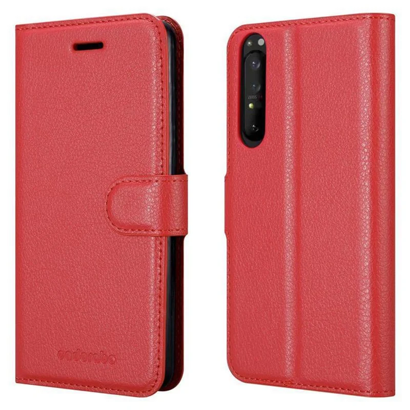 Cadorabo Hülle kompatibel mit Sony Xperia 1 II Schutzhülle mit Magnetverschluss, Standfunktion und Kartenfach