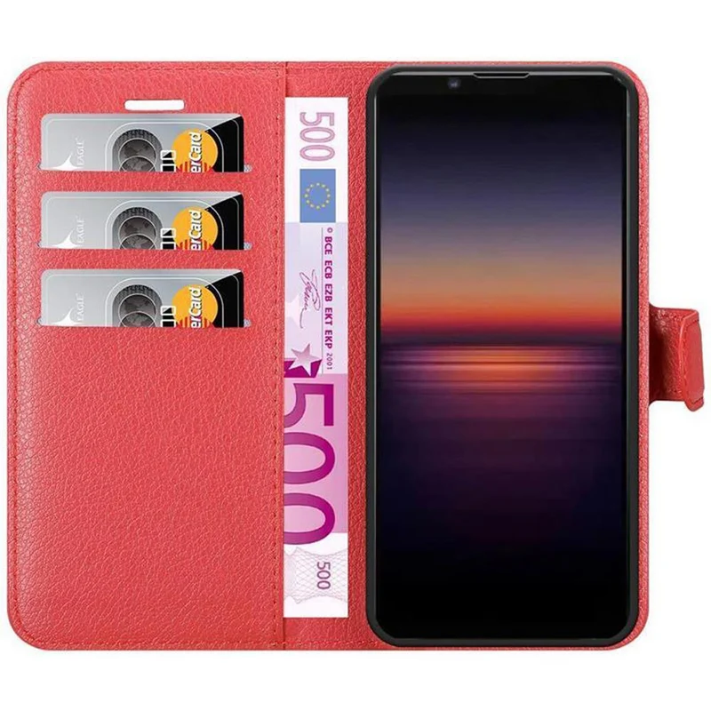 Cadorabo Hülle kompatibel mit Sony Xperia 1 II Schutzhülle mit Magnetverschluss, Standfunktion und Kartenfach