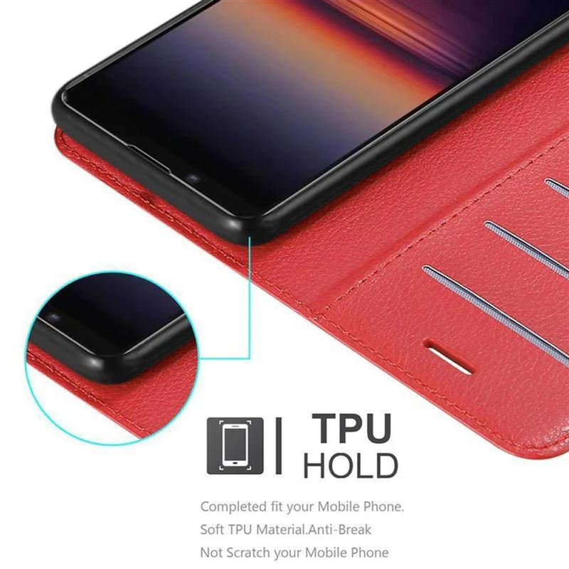 Cadorabo Hülle kompatibel mit Sony Xperia 1 II Schutzhülle mit Magnetverschluss, Standfunktion und Kartenfach