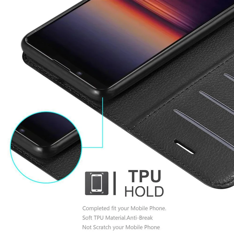 Cadorabo Hülle kompatibel mit Sony Xperia 1 II Schutzhülle mit Magnetverschluss, Standfunktion und Kartenfach