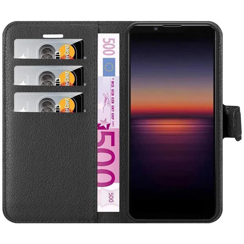 Cadorabo Hülle kompatibel mit Sony Xperia 1 II Schutzhülle mit Magnetverschluss, Standfunktion und Kartenfach