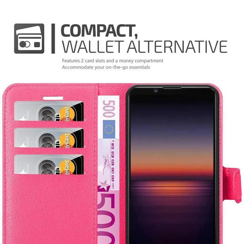 Cadorabo Hülle kompatibel mit Sony Xperia 1 II Schutzhülle mit Magnetverschluss, Standfunktion und Kartenfach